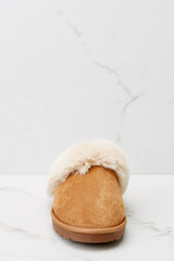 5 Kissed The Snow Tan Vegan Fur Slippers at reddress.com