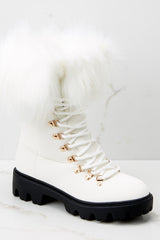 3 Melt The Snow White Vegan Fur Boots at reddress.com