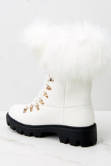 5 Melt The Snow White Vegan Fur Boots at reddress.com