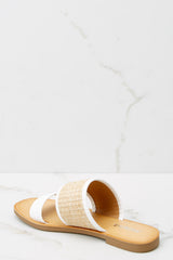 5 Easy Going White & Tan Woven Sandals at reddress.com