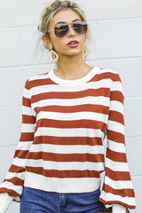 1 Off To Newport Brick Stripe Sweater at reddress.com