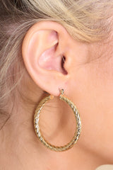 1 You're So Twisted Gold Hoop Earrings at reddress.com