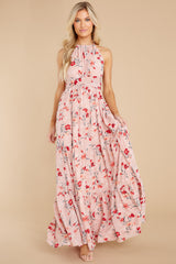 2 Heat Of The Moment Blush Floral Print Maxi Dress at reddress.com