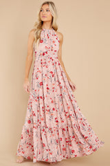 4 Heat Of The Moment Blush Floral Print Maxi Dress at reddress.com