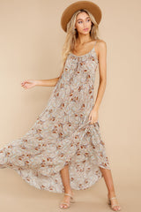 Fallen For You Sage And Rust Multi Print Maxi Dress