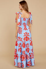 10 Chapter One Light Blue Print Maxi Dress at reddress.com