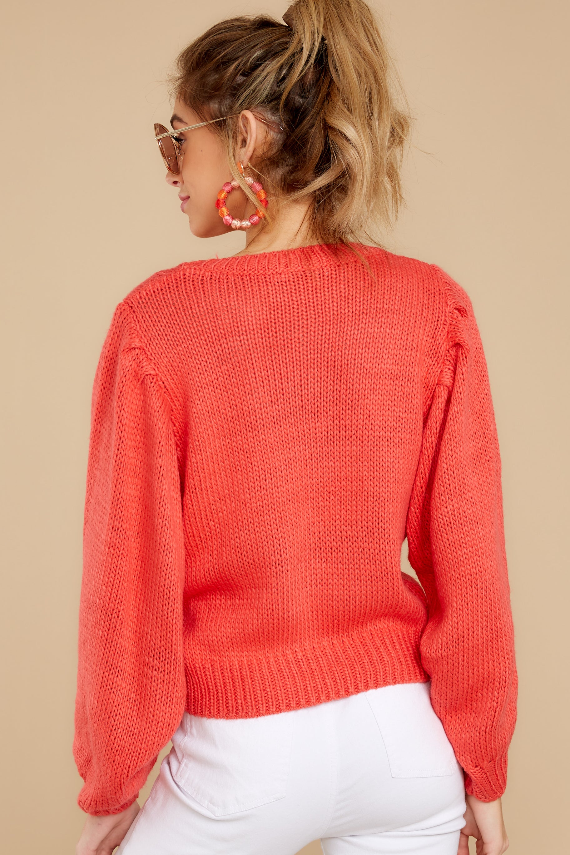 8 Doing My Best Coral Crop Sweater at reddress.com