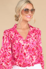 9 Blossom Boulevard Pink Floral Bodysuit at reddress.com