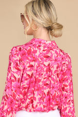 10 Blossom Boulevard Pink Floral Bodysuit at reddress.com