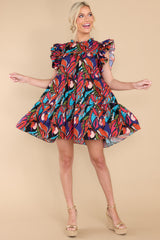 1 Yours To Keep Blue Multi Print Dress at reddress.com