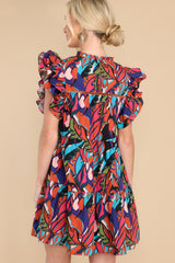 11 Yours To Keep Blue Multi Print Dress at reddress.com