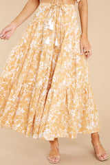 2 You're In Luck White And Yellow Floral Print Skirt at reddress.com