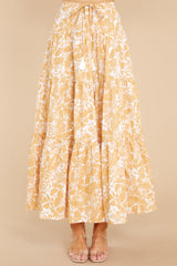 3 You're In Luck White And Yellow Floral Print Skirt at reddress.com
