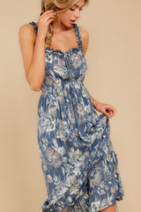 8 With Your Love Navy Floral Print Maxi Dress at reddress.com