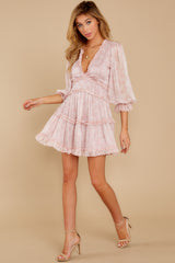 3 Make It A Date Night Pale Pink Print Dress at reddress.com