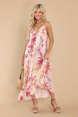 3 What's Mine Is Yours Beige Floral Dress at reddress.com