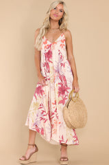 1 What's Mine Is Yours Beige Floral Dress at reddress.com
