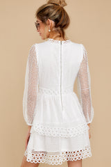 8 I Feel Love White Lace Dress at reddress.com