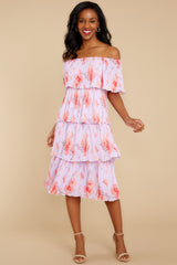5 Walk Together Lavender Print Midi Dress at reddress.com