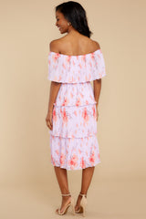 8 Walk Together Lavender Print Midi Dress at reddress.com