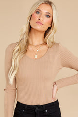 6 Sincerely With Love Taupe Bodysuit at reddress.com