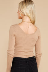 8 Sincerely With Love Taupe Bodysuit at reddress.com