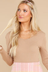 5 Sincerely With Love Taupe Bodysuit at reddress.com