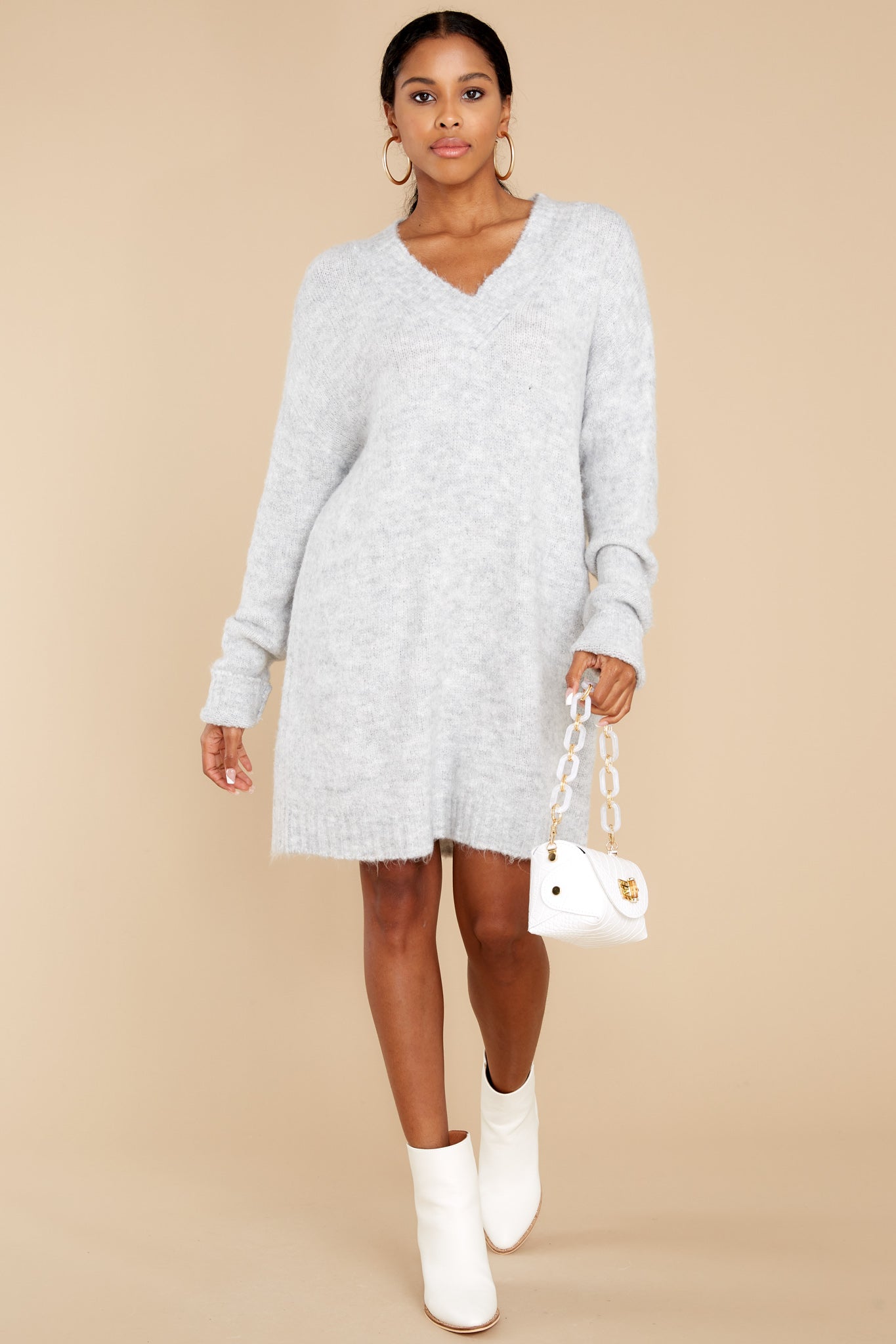3 Forever In Love Heather Grey Tunic Sweater at reddress.com