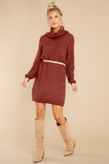 3 Shift In The Wind Copper Sweater Dress at reddress.com