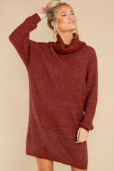 6 Shift In The Wind Copper Sweater Dress at reddress.com