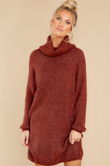 7 Shift In The Wind Copper Sweater Dress at reddress.com