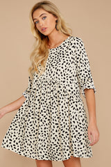 6 Major Mood Cream Cheetah Print Dress at reddress.com