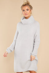 7 Shift In The Wind Light Grey Sweater Dress at reddress.com