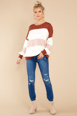 1 Sugar And Spice White Multi Stripe Sweater at reddress.com