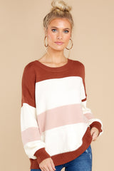 6 Sugar And Spice White Multi Stripe Sweater at reddress.com