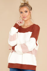 7 Sugar And Spice White Multi Stripe Sweater at reddress.com