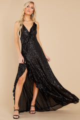 4 What's More Exciting Black Sequin Maxi Dress at reddress.com