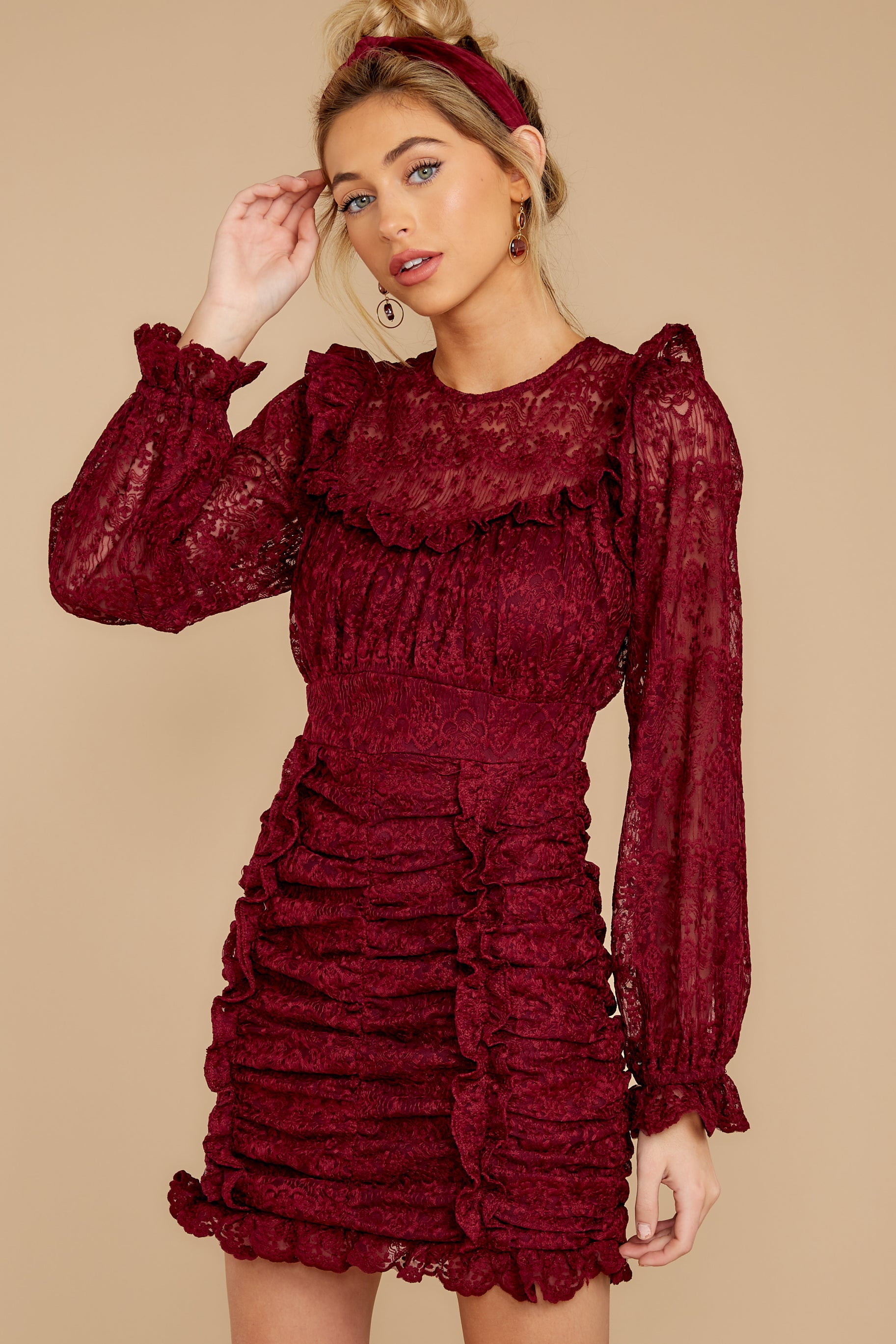 6 Talk About Love Burgundy Dress at reddress.com