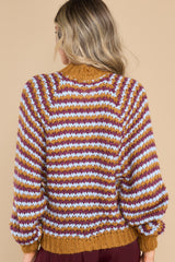 8 What's The Story Tan Multi Striped Sweater at reddress.com
