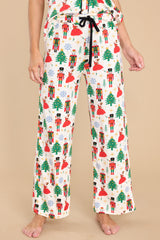2 Dancing Holiday Ivory Print Pajama Pants at reddress.com