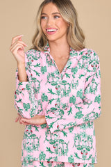 6 Wild Celebrations Blush Pink Print Pajama Set at reddress.com