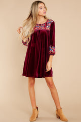4 Infinite Possibilities Burgundy Velvet Dress at reddress.com
