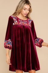 6 Infinite Possibilities Burgundy Velvet Dress at reddress.com