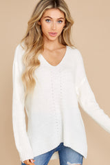 1 On Repeat White Sweater at reddress.com