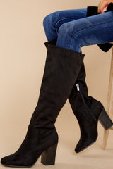 1 Found My Way To You Black Knee High Boots at reddress.com