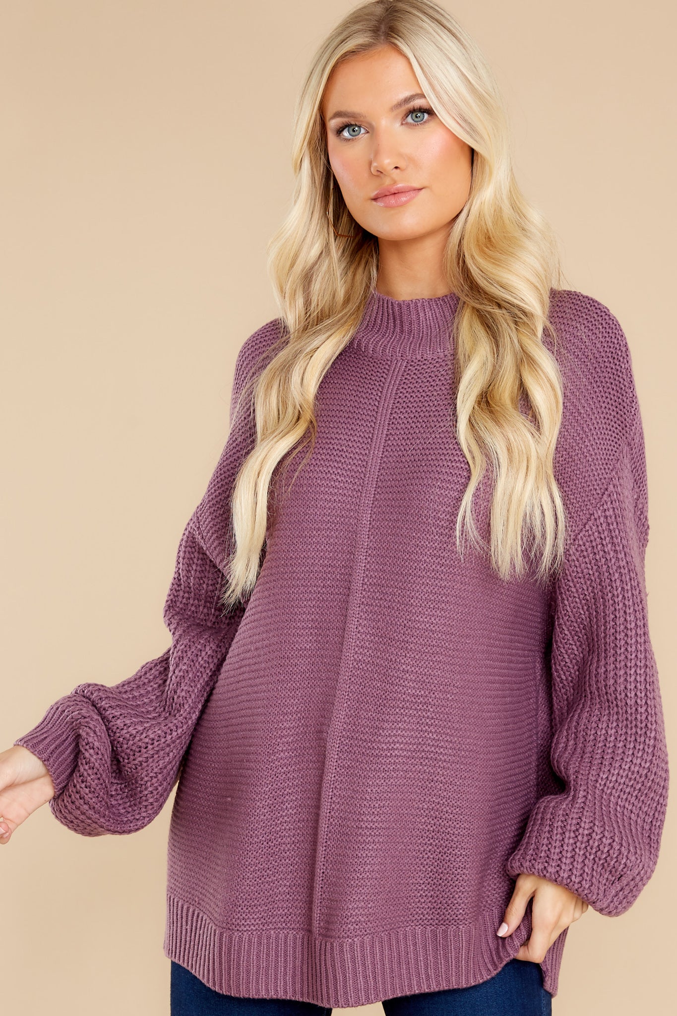 6 Simplest Moments Dusty Purple Sweater at reddress.com