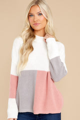 7 Simple Days Rose Grey Multi Colorblock Sweater at reddress.com
