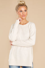1 Rely On Me Oatmeal Sweater at reddress.com