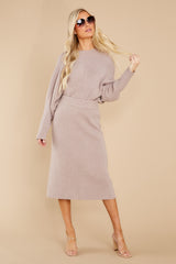3 Better Times Taupe Sweater at reddress.com