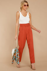 4 Into The Office Coral Orange Pants at reddress.com